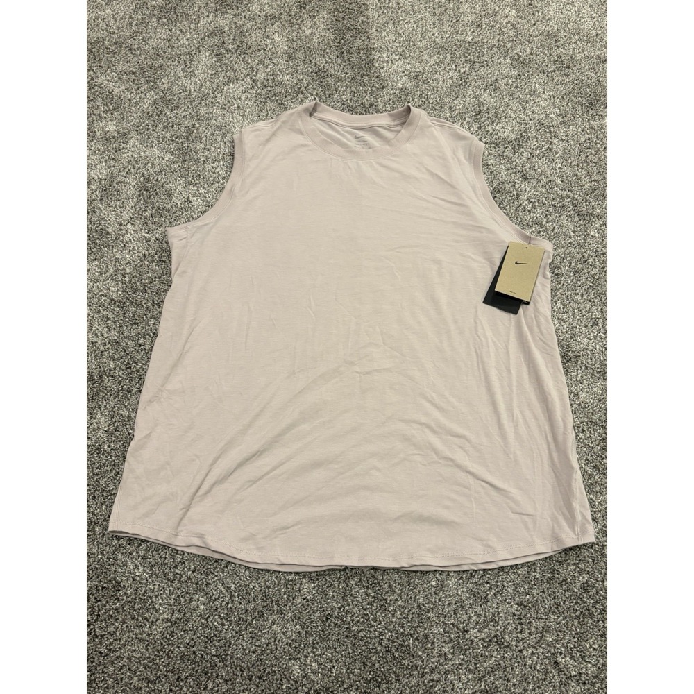 New Nike Women's One Relaxed‎ Dri-FIT Tank Top Mauve Size XL Lightweight Shirt - Picture 2 of 9